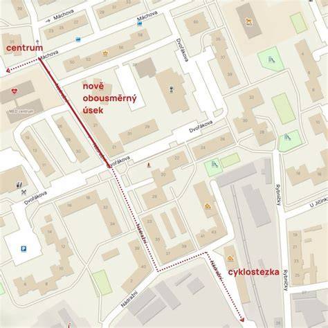 Mapa okolia bytu na Bílikovej ulici s vyznačenými bodmi záujmu
