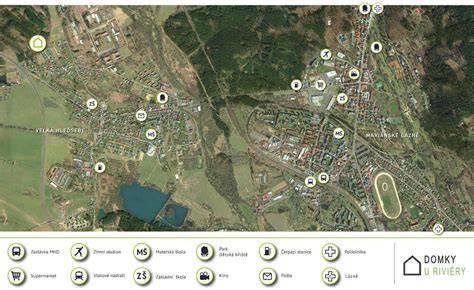Mapa občianskej vybavenosti a zelene v okolí Bosákova Residence