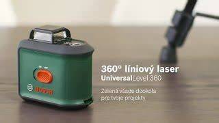 Schéma premietania 360° horizontálnej a vertikálnej línie lasera Bosch