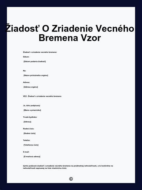 Schéma procesu zriadenia vecného bremena