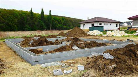 Betonáž základových pásov s pumpou a vibrovanie betónu