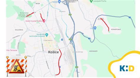 Mapa dopravných obmedzení križovatky VSS Košice