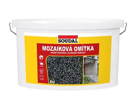 Ukážka mozaikovej omietky na sokli budovy