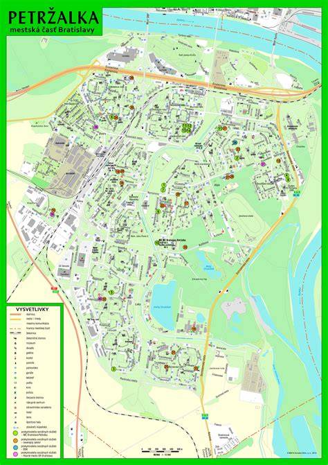 mapa mestskej časti Petržalka so zobrazením sídliskových celkov