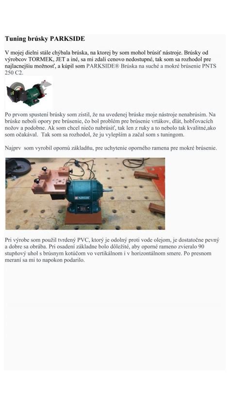 Tabuľka s technickými údajmi brúsky Parkside