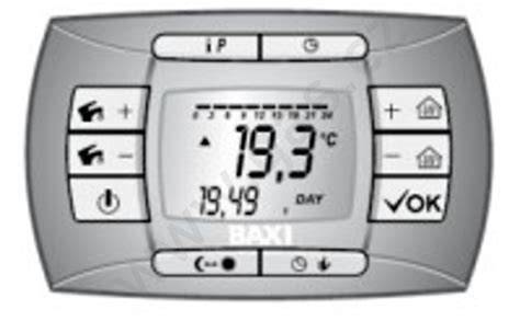 Digitálny ovládací panel kotla Baxi