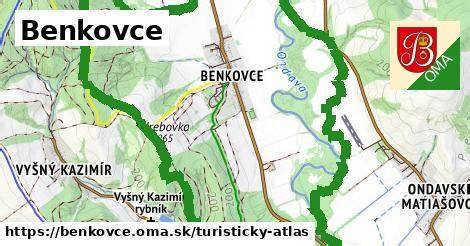 Mapa obce Benkovce s vyznačenými infraštruktúrnymi projektami