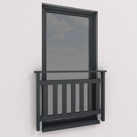 Moderný francúzsky balkón s minimalistickým zábradlím