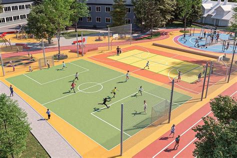 Plánovaný vzhľad športového areálu na Školskej ulici