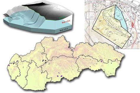 Mapa geologických ložísk hornín a kameňa