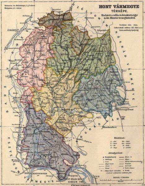 Historická mapa Hontu s vyznačenými lokalitami Bzovíka a Čabrade