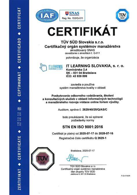 Certifikát kvality stavebných prác