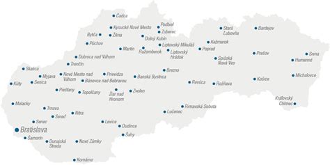 Mapa servisných partnerov Protherm na Slovensku