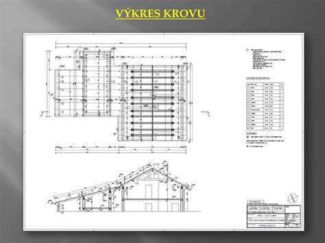 Technický výkres krovu s detailmi spojov a rozmerov