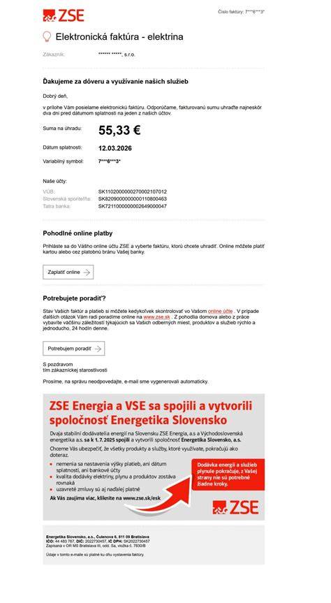 Ukážka faktúry za energie