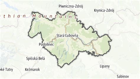 Mapa oblasti Stará Ľubovňa s vyznačenými stavebnými firmami