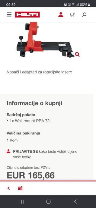 Detail obsahu balenia Hilti nivelačného lasera
