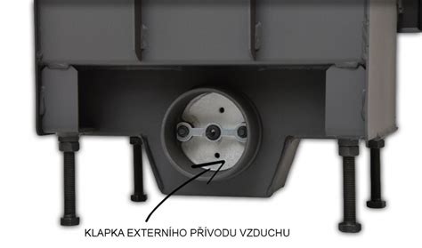nákres prívodu externého vzduchu ku krbu