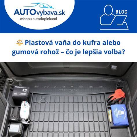 Plastová a gumová vaňa do kufra vedľa seba