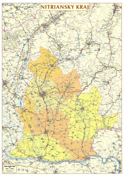 Mapa Nitrianskeho kraja s vyznačenými stavebnými projektami