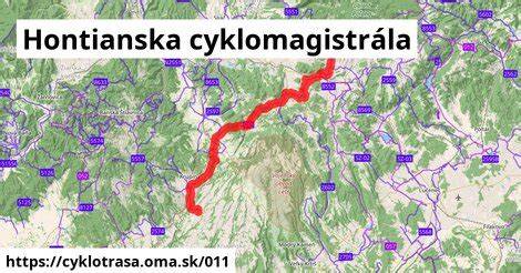 Mapa cyklotrás v regióne Krupiny a Hontianska cyklomagistrála