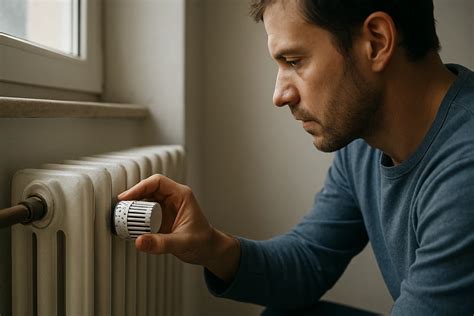 Ukážka správne nastavených termostatických hlavíc na radiátore