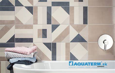 Ukážka inštalácie patchwork obkladu v kúpeľni