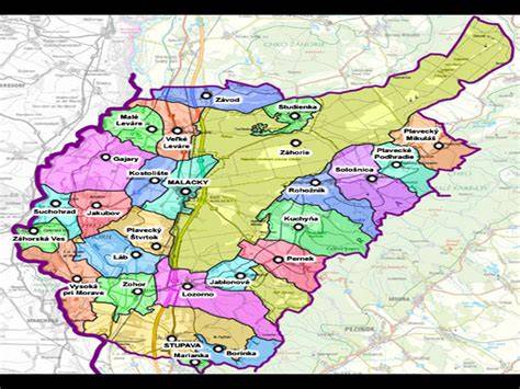 Mapa okresu Malacky