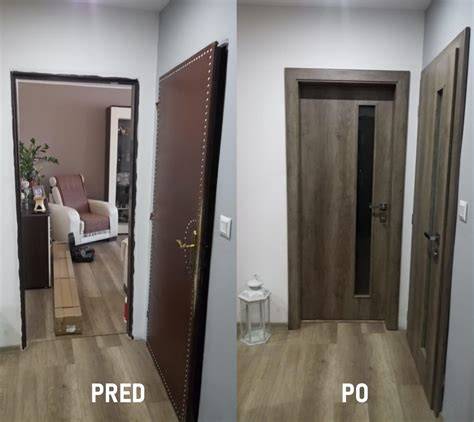 Porovnanie priechodzieho otvoru pred a po montáži obkladu
