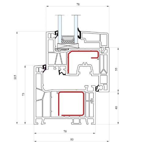 Detail kašírovania PVC profilu