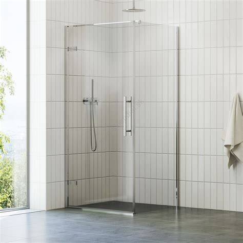 Sprchový kút 90x90 s čiernou Walk-In zástenou
