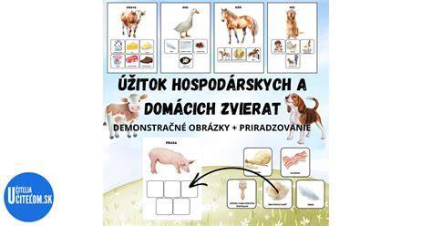 Ilustrácia rôznych druhov hospodárskych zvierat na slovenských farmách