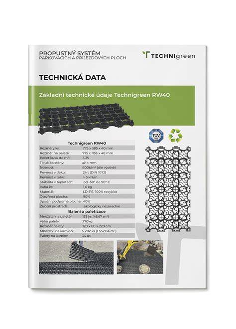 Grafikon s technickými parametrami dlažby