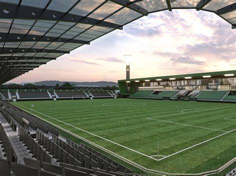 Vizualizácia nového futbalového štadióna v Skalici