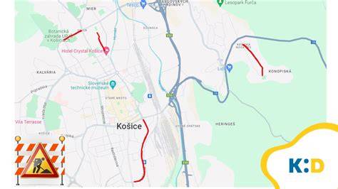 Mapa obchádzkových trás a dopravných obmedzení