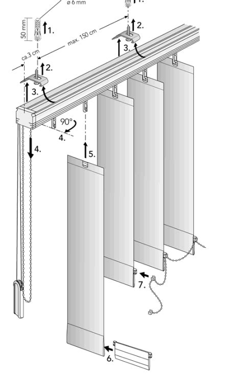 Detail nosnej koľajnice a mechanizmu vertikálnych žalúzií