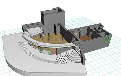 3D model budovy vygenerovaný v RAUCAD