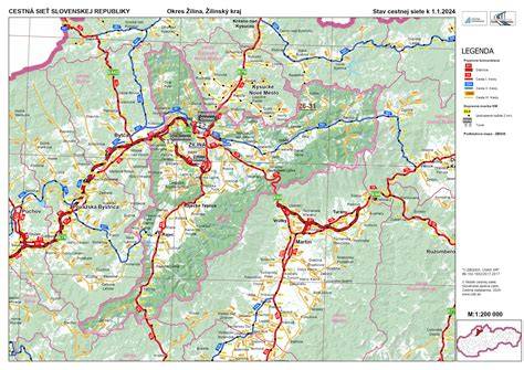 Mapa dopravnej siete a okolia Hornej Potône