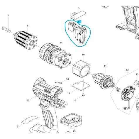 Technický nákres prevodovky Makita DDF482