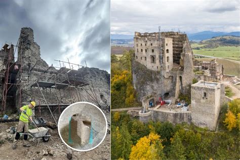 Dobrovoľníci pri práci na obnove hradu