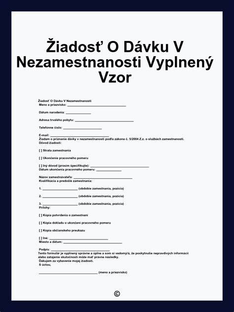 schéma procesu žiadosti o dávku v nezamestnanosti