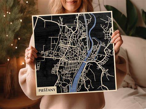 mapa mesta Piešťany s vyznačenou polohou obchodu
