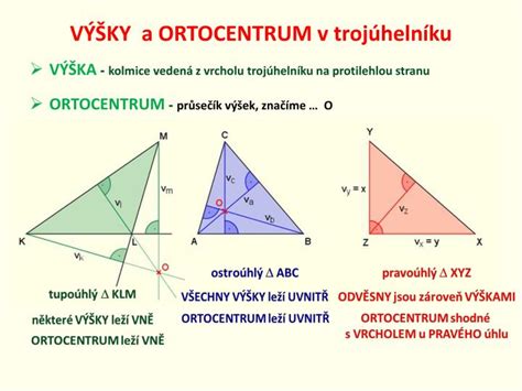 Výška trojuholníka a jeho ortocentrum
