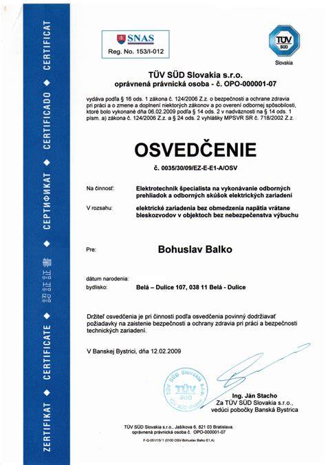 Certifikáty a bezpečnostné označenia elektrických zariadení