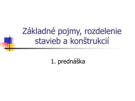 Základné delenie stavieb