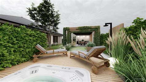 Moderná záhrada s elegantným záhradným krbom v štýle Maniga Nature