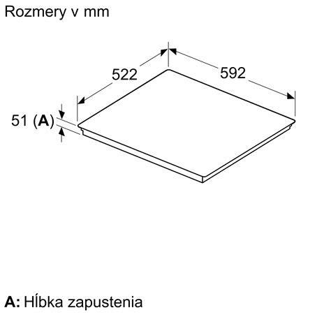 Rozmery varnej dosky Bosch PUE611FB1E