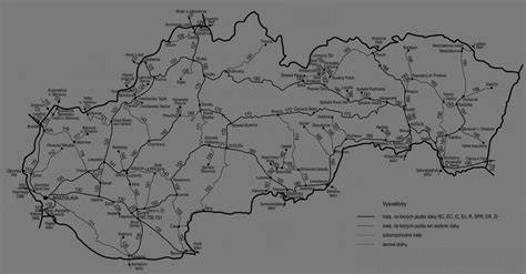 Mapa modernizovaných železničných úsekov