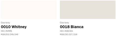 Paleta odtieňov bielej farby