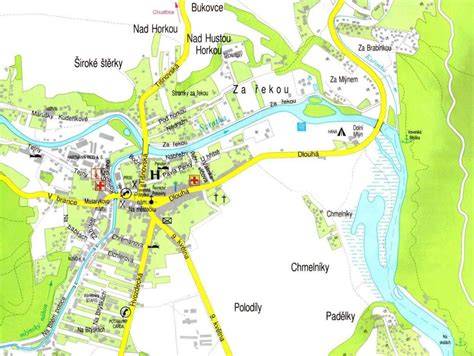 Mapa obce Píla a okolie
